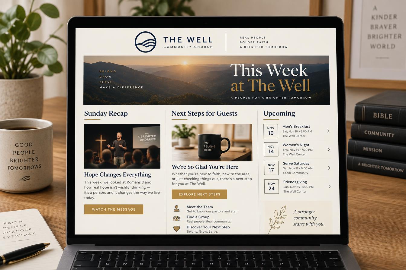 Weekly email newsletter, concept work